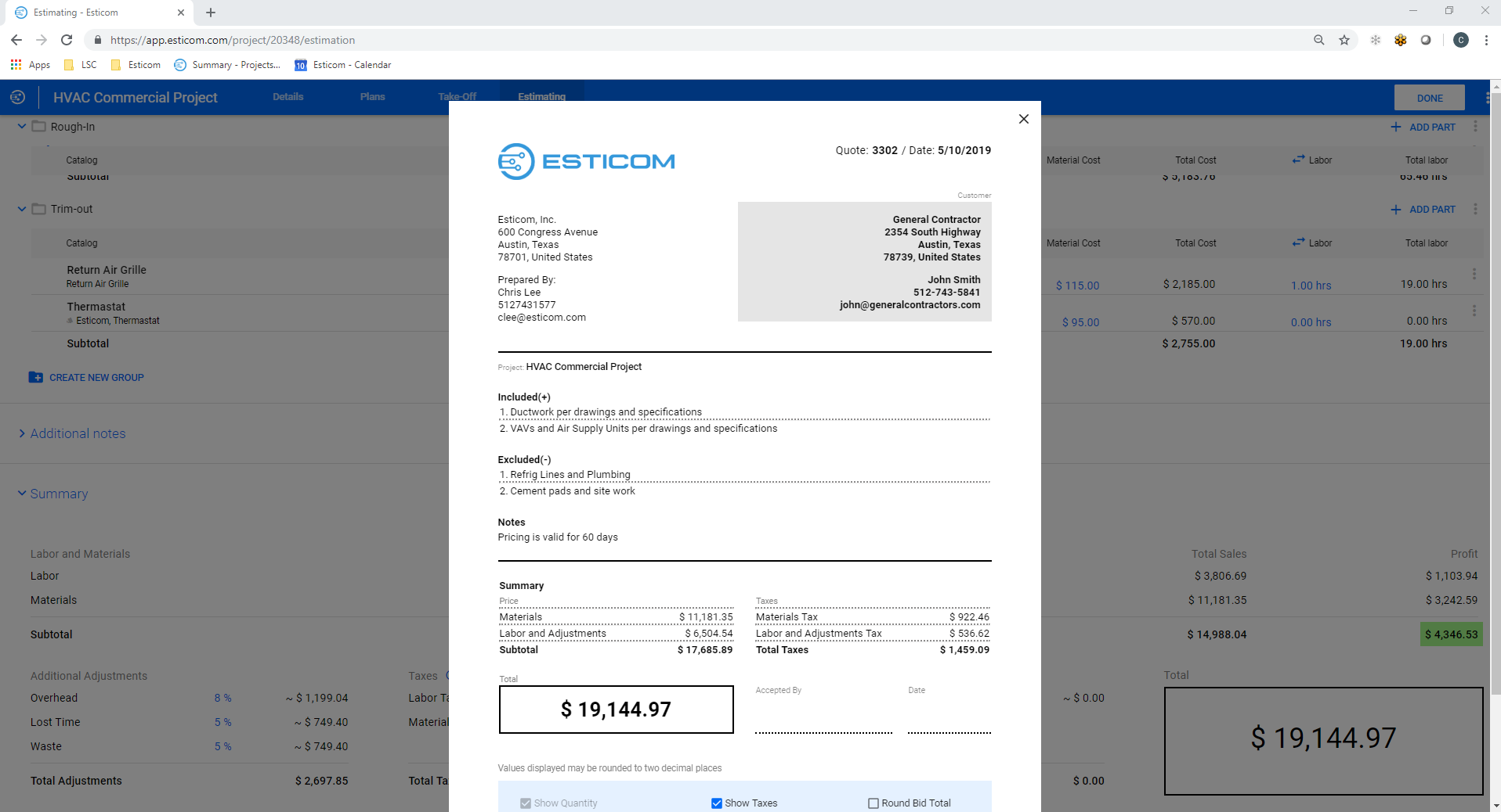 Construction Takeoff And Hvac Estimating Software